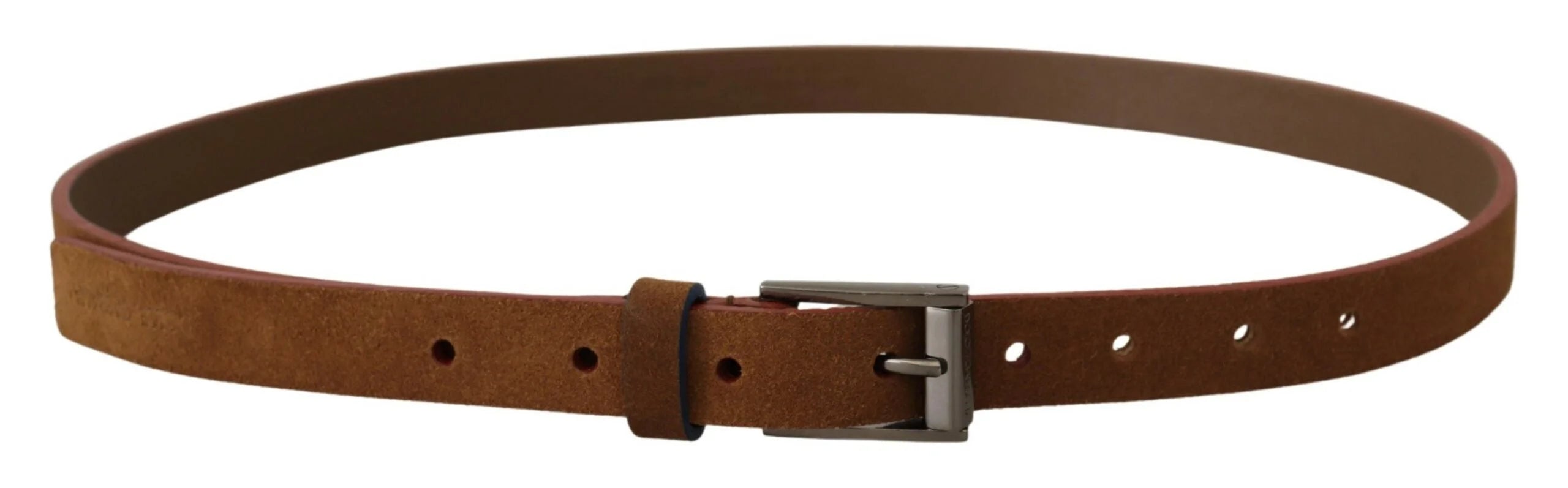 Dolce & Gabbana Brown Logo Engraved Metal Waist Buckle Belt - 90 cm / 36 Inches - Belts