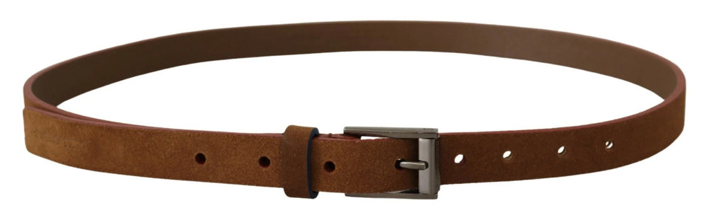 Dolce & Gabbana Brown Logo Engraved Metal Waist Buckle Belt - 90 cm / 36 Inches - Belts