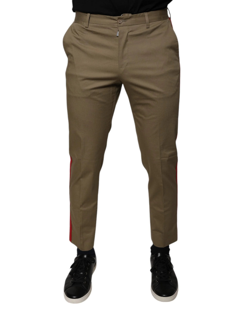 Dolce & Gabbana Brown Logo Men Casual Tapered Pants - IT46 | S - Trousers