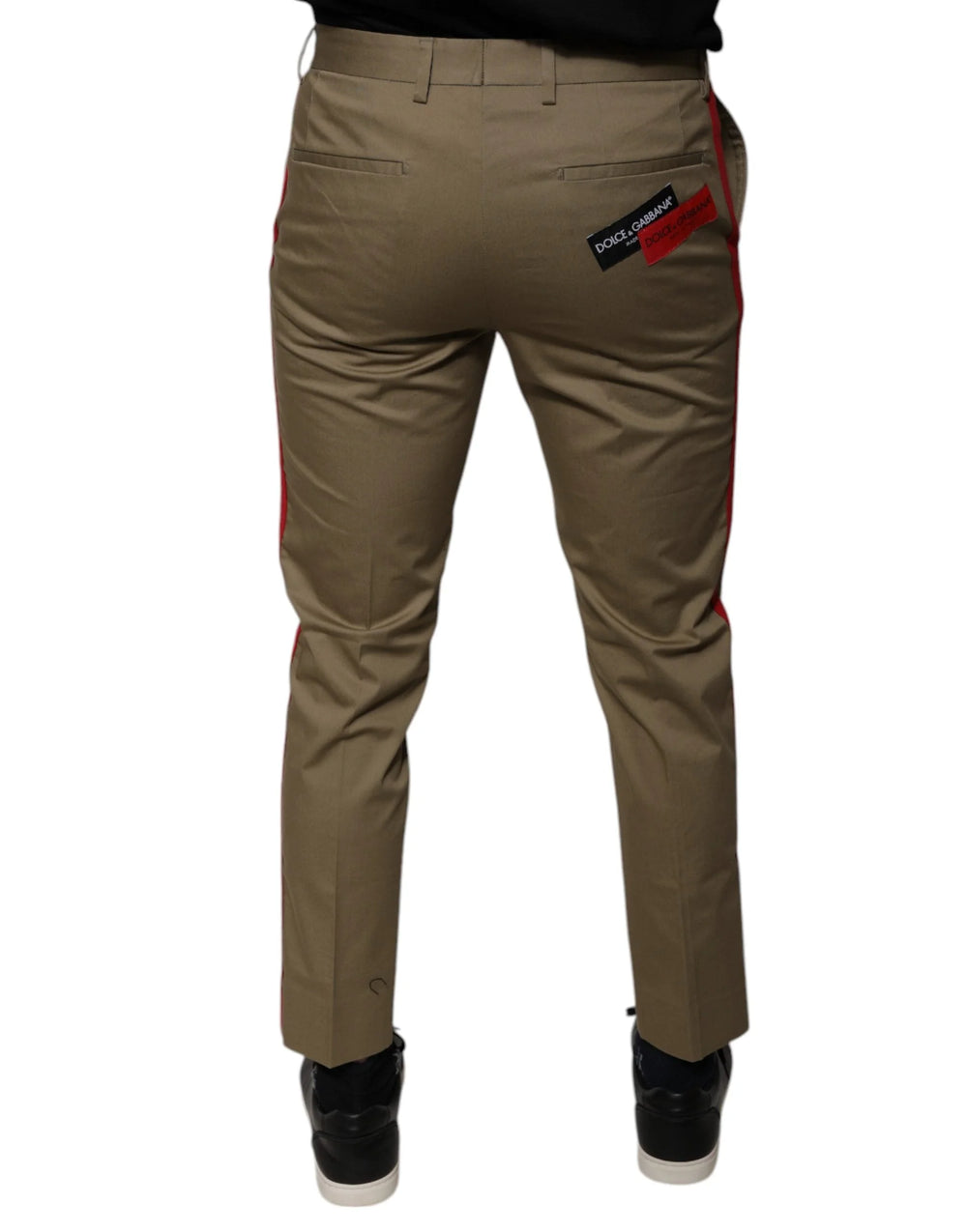 Dolce & Gabbana Brown Logo Men Casual Tapered Pants - IT46 | S - Trousers