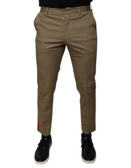 Dolce & Gabbana Brown Logo Men Casual Tapered Pants - IT46 | S - Trousers