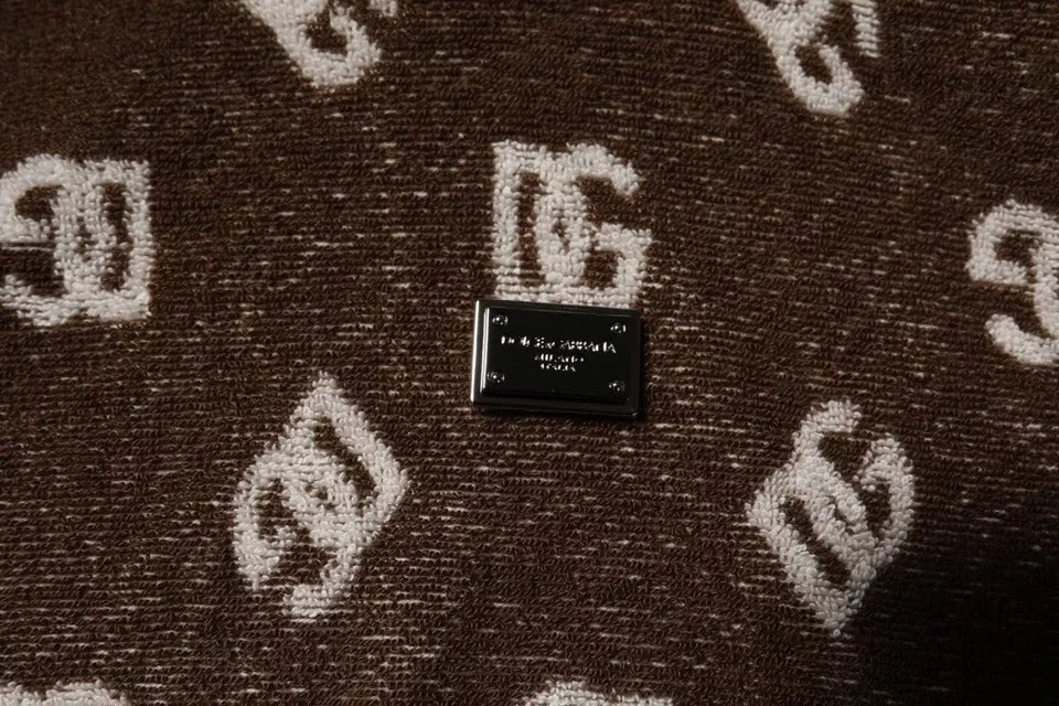 Dolce & Gabbana Brown Logo Monogram Cotton Crew Neck T-shirt - IT50 | L - Tank Tops