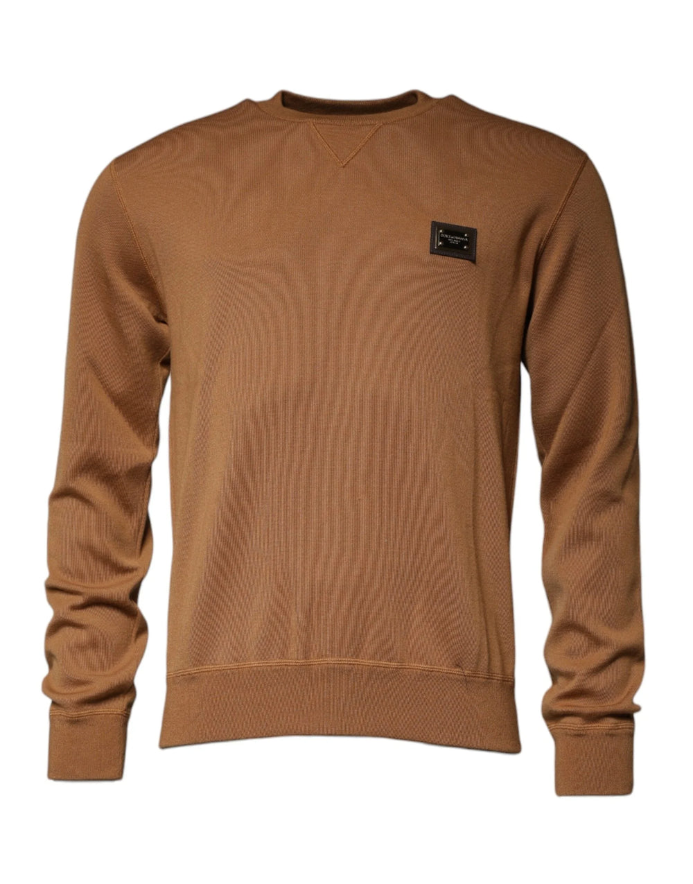 Dolce & Gabbana Brown Logo Plaque Crew Neck Pullover Sweater - IT48 | M - Sweaters