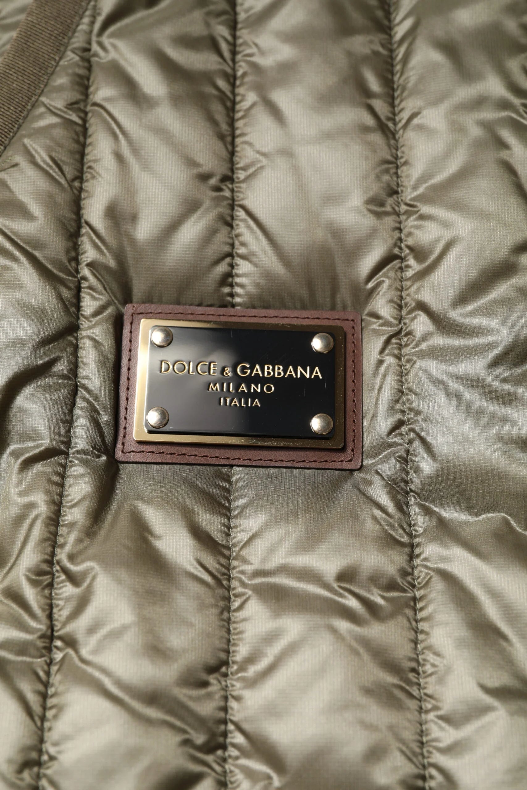 Dolce & Gabbana Brown Logo Plaque Quilted Vest Jacket - IT52 | XL - Vests
