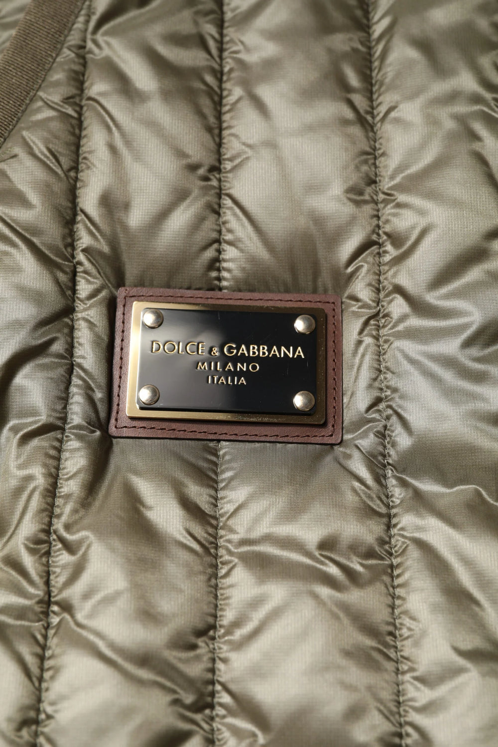 Dolce & Gabbana Brown Logo Plaque Quilted Vest Jacket - IT52 | XL - Vests