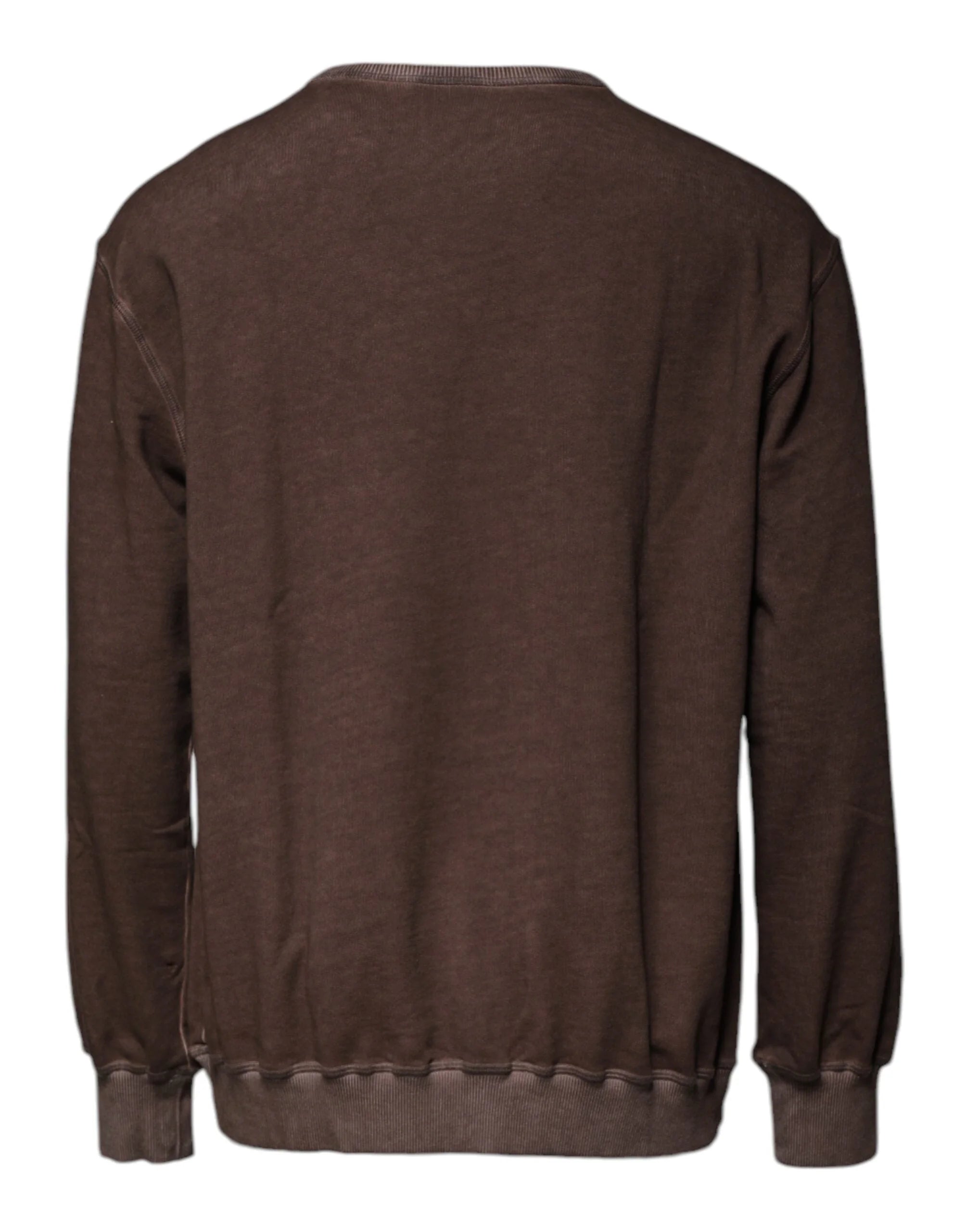 Dolce & Gabbana Brown Logo Print Crew Neck Pullover Sweater - IT48 | M - Sweaters