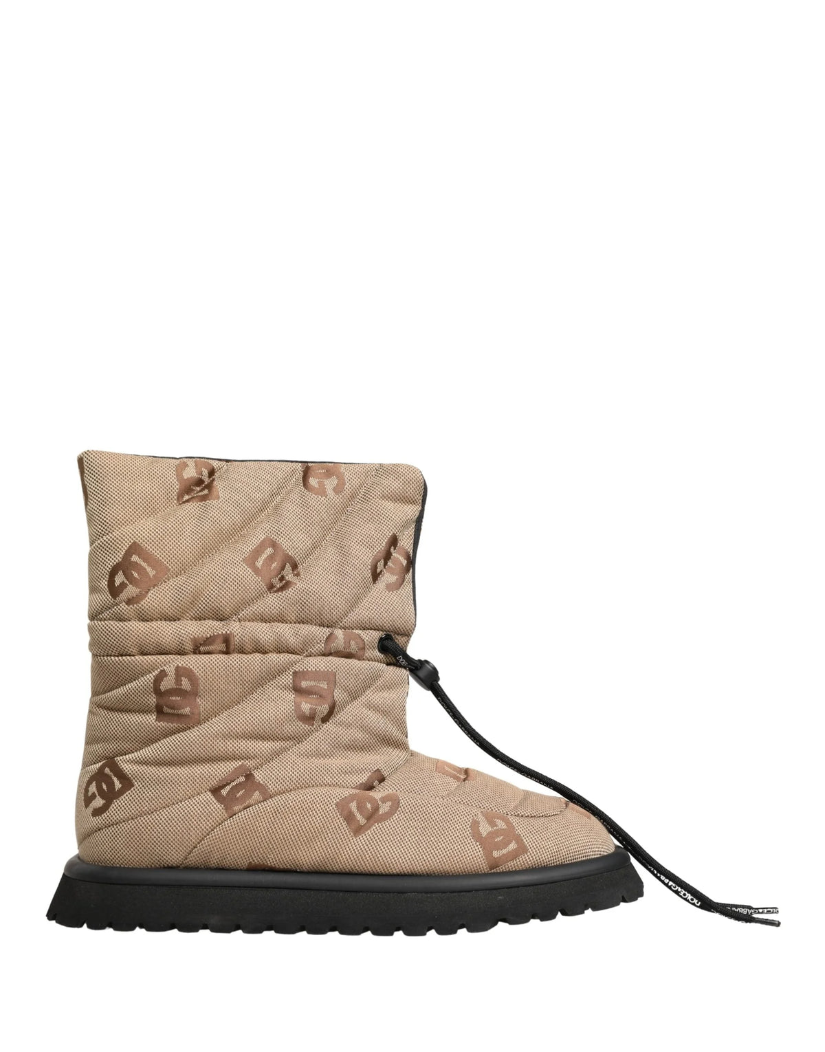 Dolce & Gabbana Brown Logo Print Lace Up Snow Boots Shoes - EU44/US11