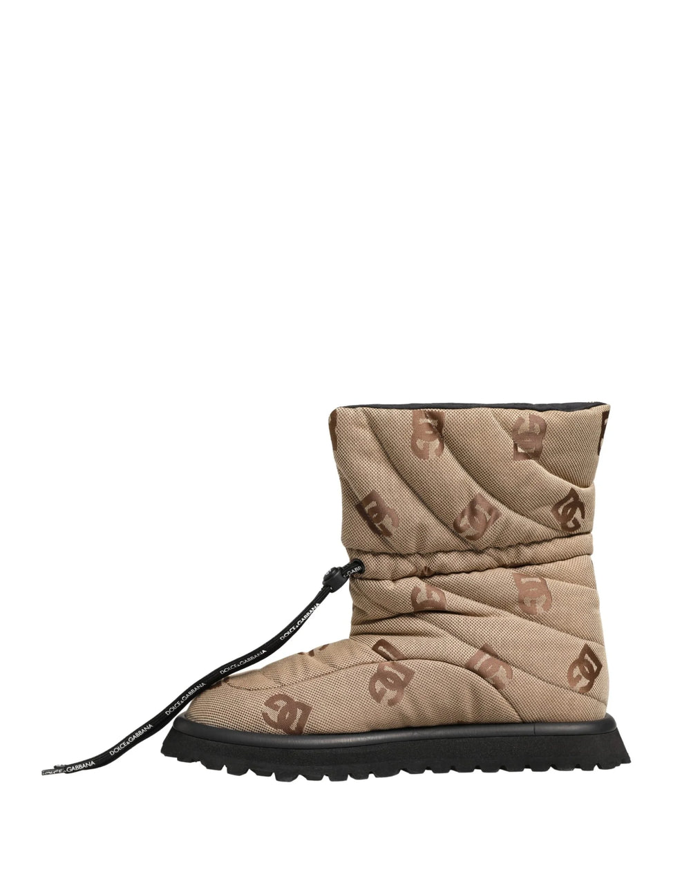 Dolce & Gabbana Brown Logo Print Lace Up Snow Boots Shoes - EU44/US11