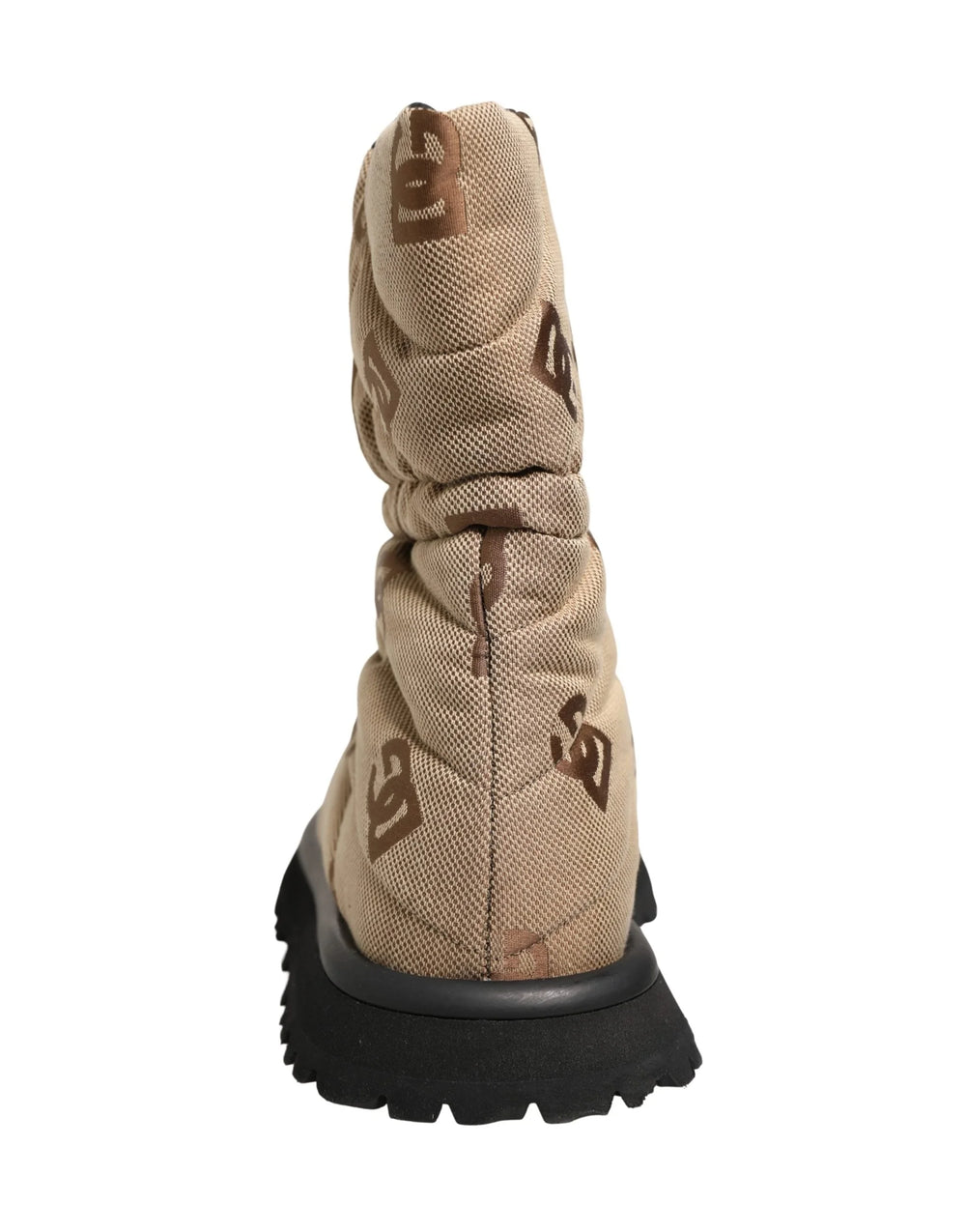Dolce & Gabbana Brown Logo Print Lace Up Snow Boots Shoes - EU44/US11