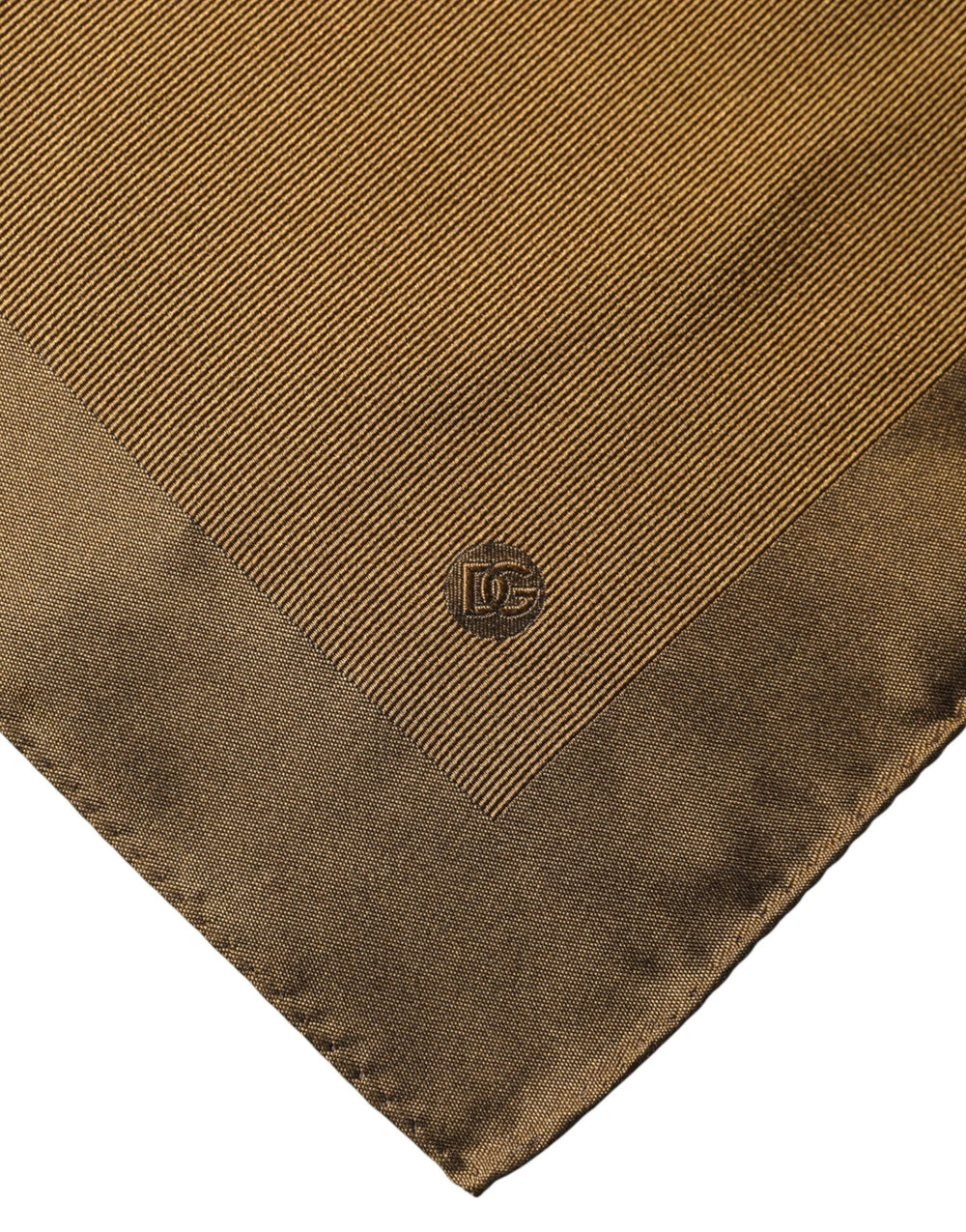 Dolce & Gabbana Brown Logo Silk Men Square Handkerchief Scarf