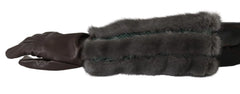 Dolce & Gabbana Brown Mid Arm Length Leather Fur Gloves - 7.5|S - Gloves & Mittens