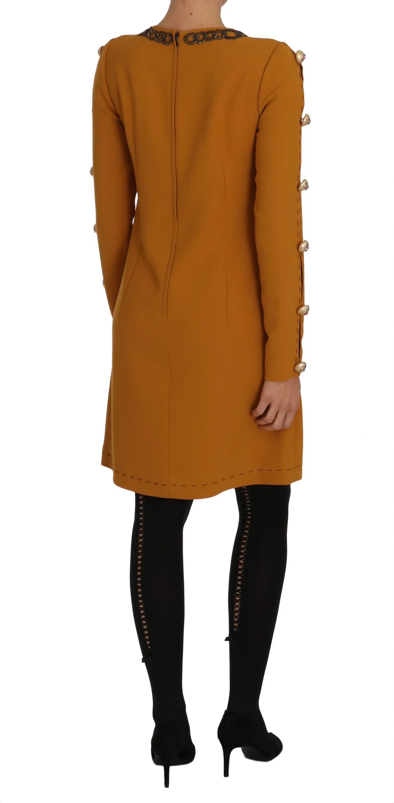 Dolce & Gabbana Brown Mini Crystal Embellished Dress - IT40|S - Dresses