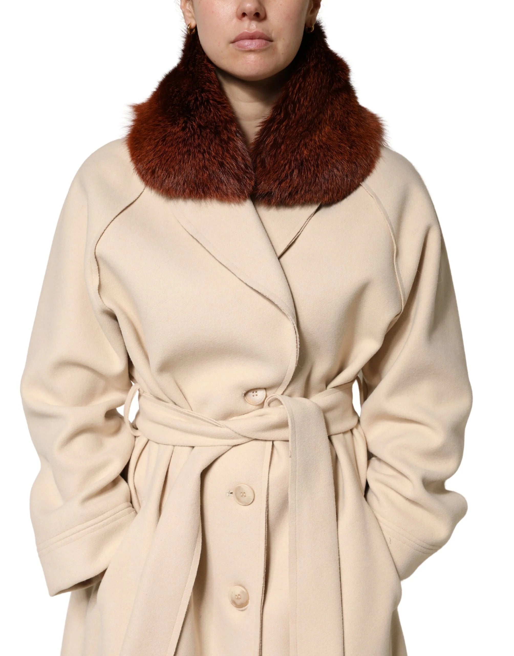 Dolce & Gabbana Brown Mink Fur Collar Women Neck Wrap 60cm x 14cm Scarf