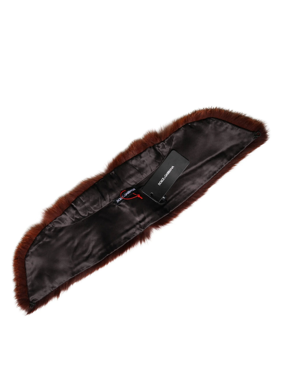 Dolce & Gabbana Brown Mink Fur Collar Women Neck Wrap 60cm x 14cm Scarf