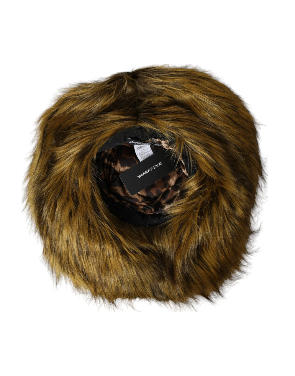 Dolce & Gabbana Brown Modacrylic Faux Fur Bucket Hat - 57 cm|S - Bucket Hats
