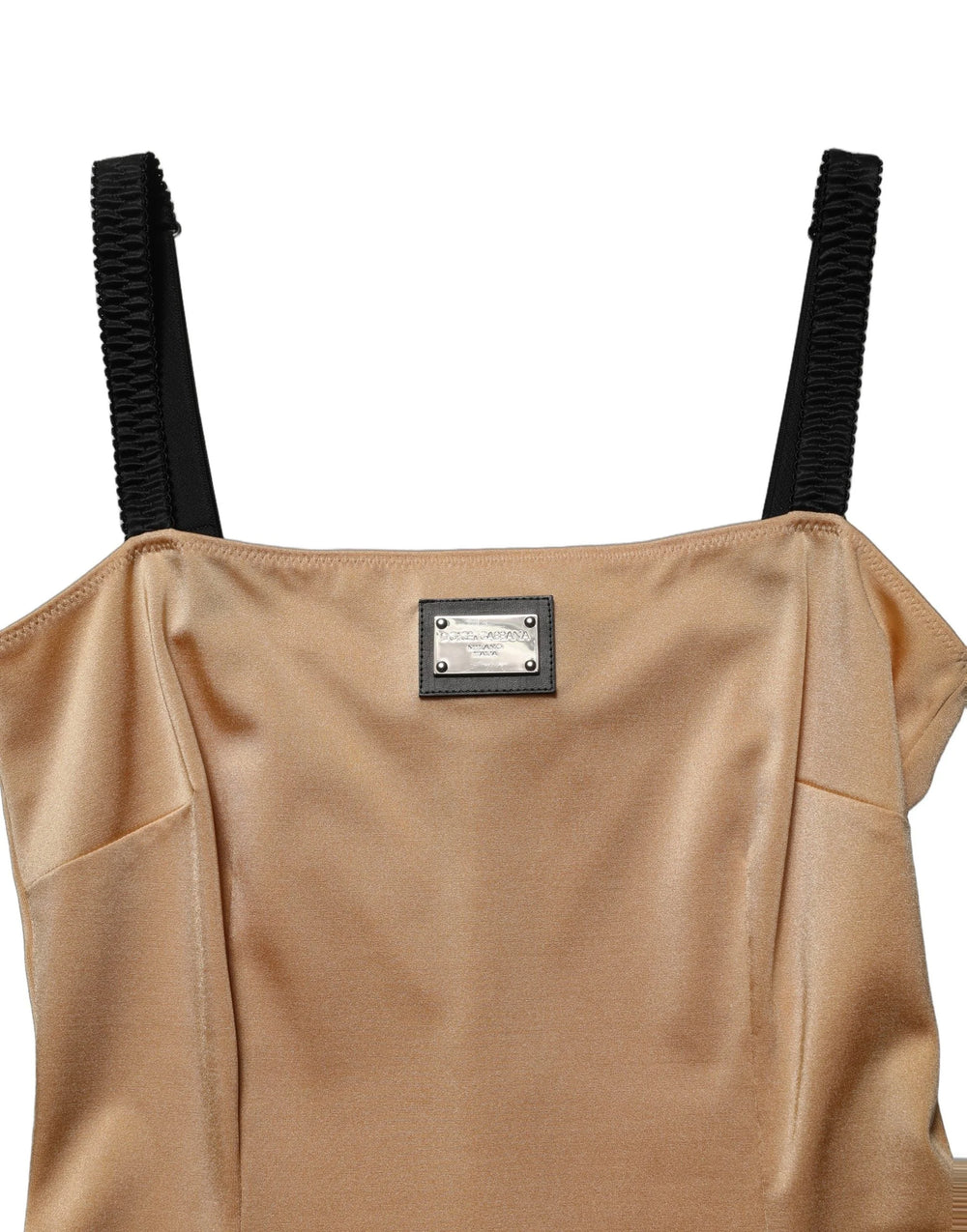 Dolce & Gabbana Brown Nylon Blend Cady Sleeveless Mini Dress - IT40|S