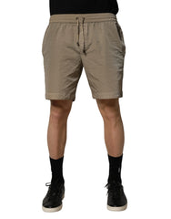 Dolce & Gabbana Short de bain en Nylon Marron - IT6| L