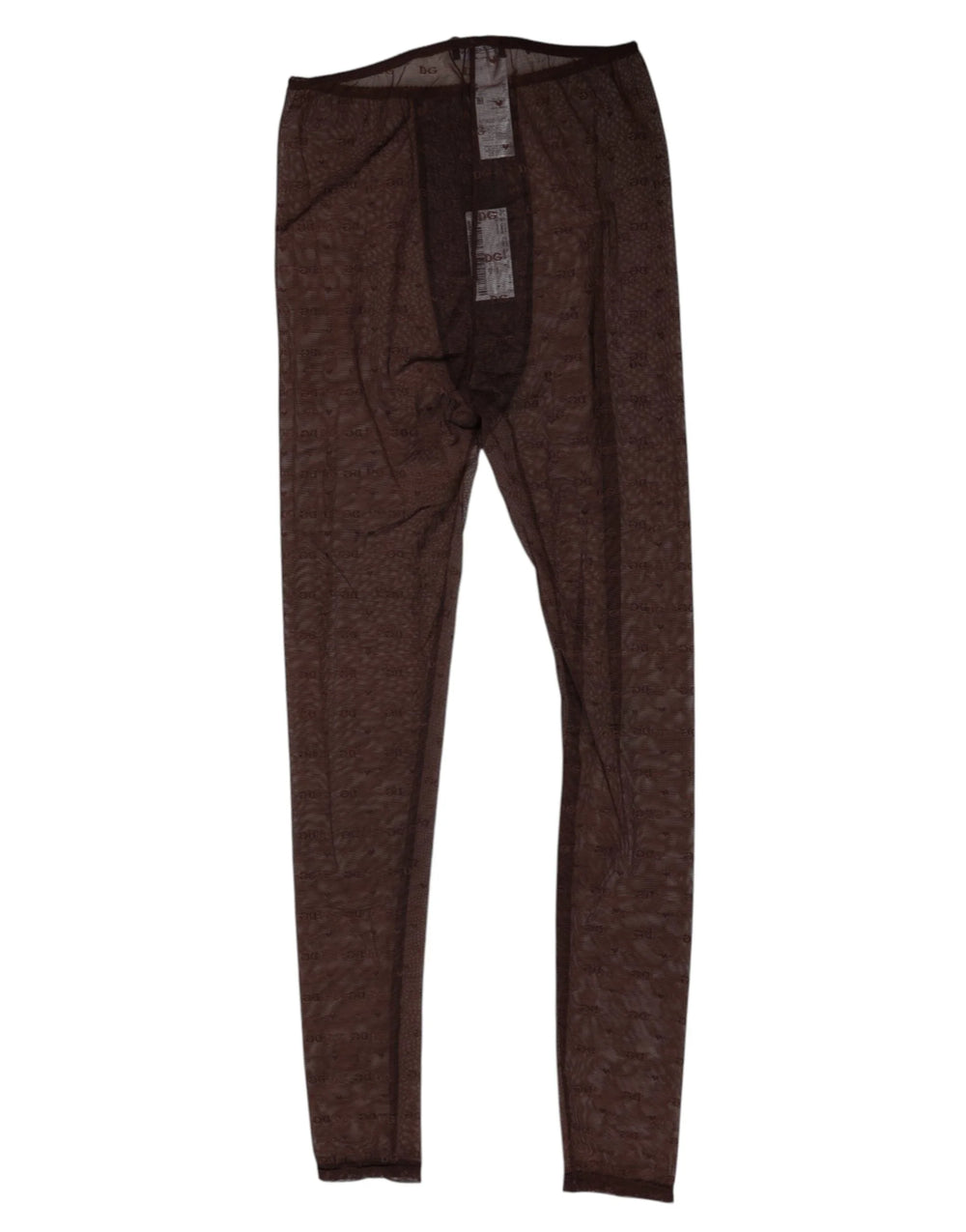 Dolce & Gabbana Brown Nylon Logo Lace Leggings Pants Underwear - IT2 | S - Hosiery