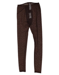 Dolce & Gabbana Brown Nylon Logo Lace Leggings Pants Underwear - IT2 | S - Hosiery