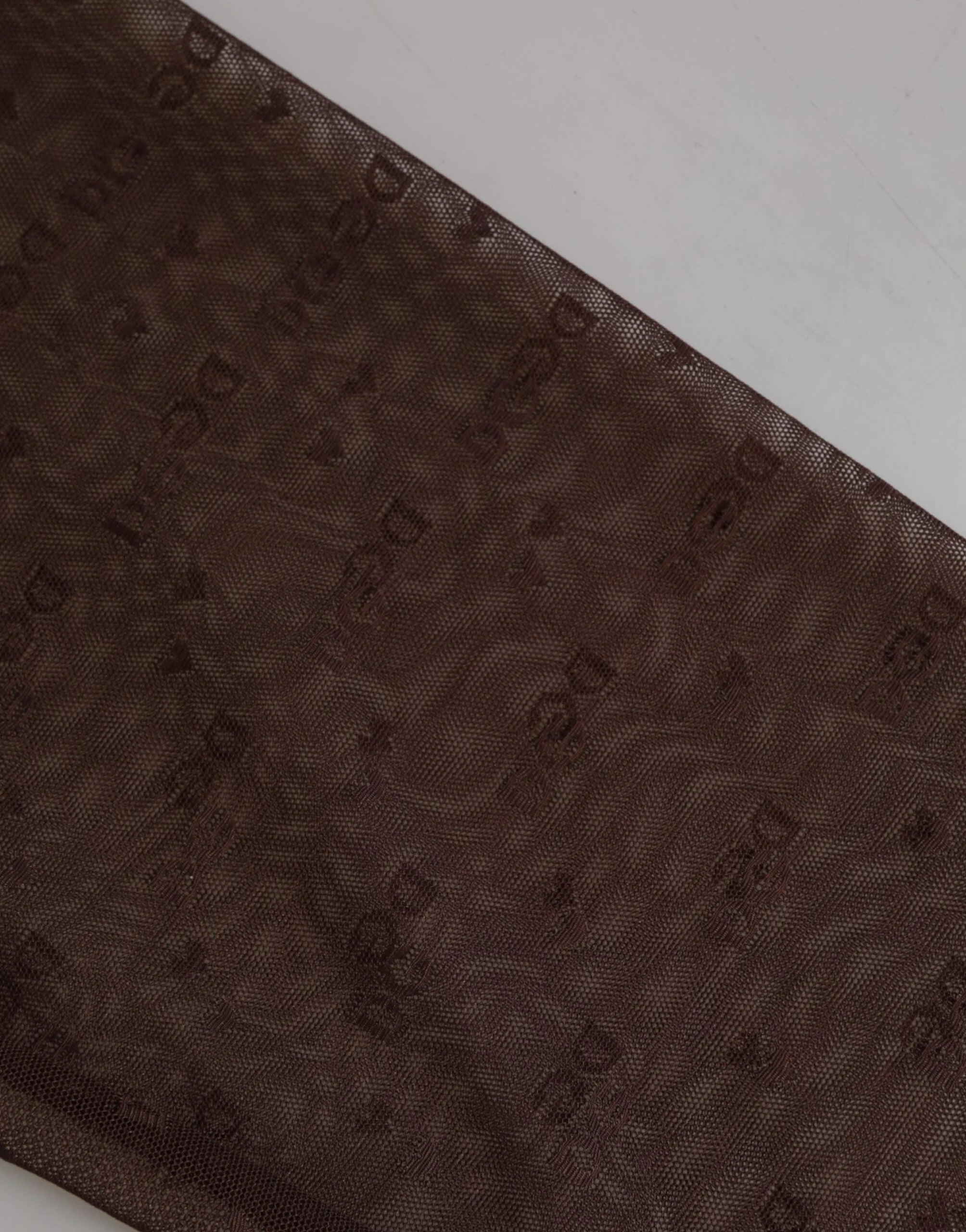 Dolce & Gabbana Brown Nylon Logo Lace Leggings Pants Underwear - IT2 | S
