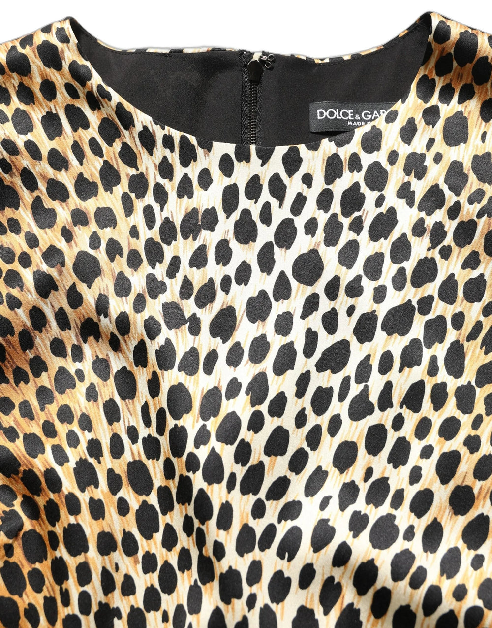 Dolce & Gabbana Brown Ocelot Print Long Sleeve Mini Dress