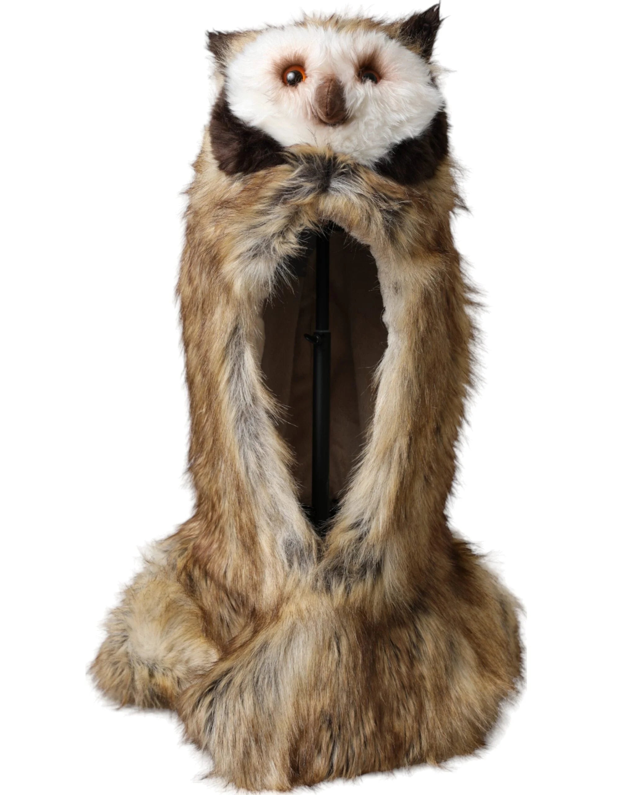 Dolce & Gabbana Brown Owl Faux Fur Whole Head Cap Hat - Hats