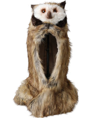 Dolce & Gabbana Brown Owl Faux Fur Whole Head Cap Hat - Hats