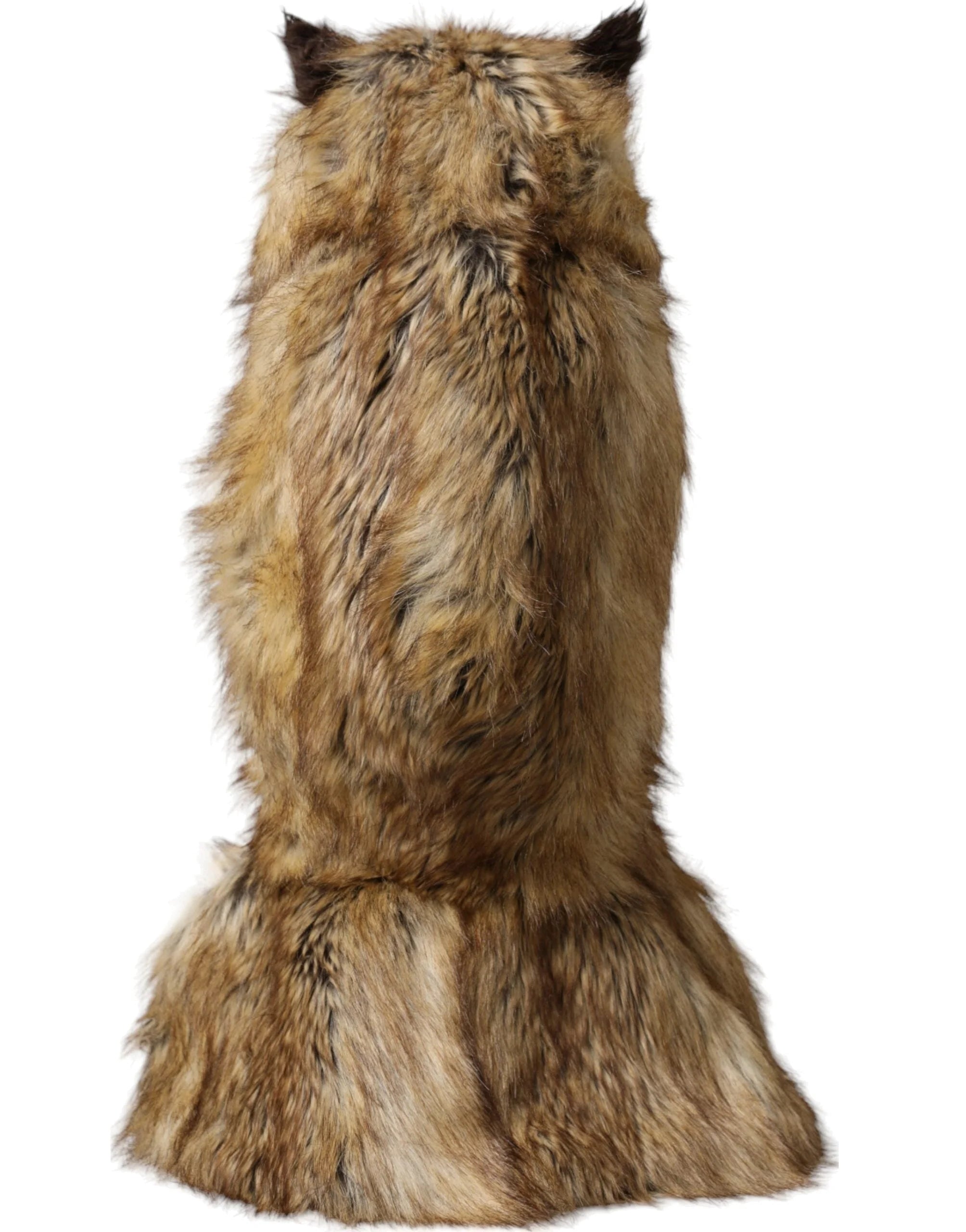 Dolce & Gabbana Brown Owl Faux Fur Whole Head Cap Hat - Hats