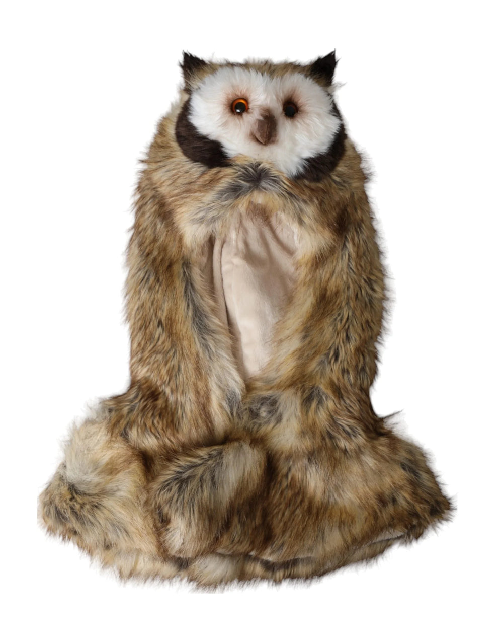 Dolce & Gabbana Brown Owl Faux Fur Whole Head Cap Hat - Hats