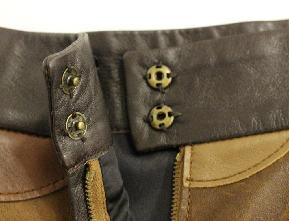 Dolce & Gabbana Brown Patchwork Leather Straight Skirt - Skirts