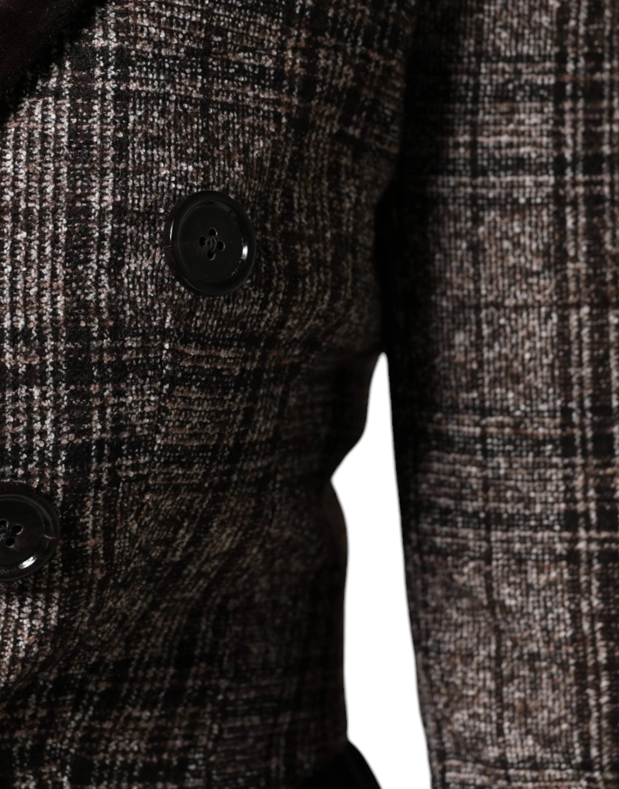 Dolce & Gabbana Brown Plaid Long Sleeve Cropped Coat Jacket - IT40|S - Sport Jackets