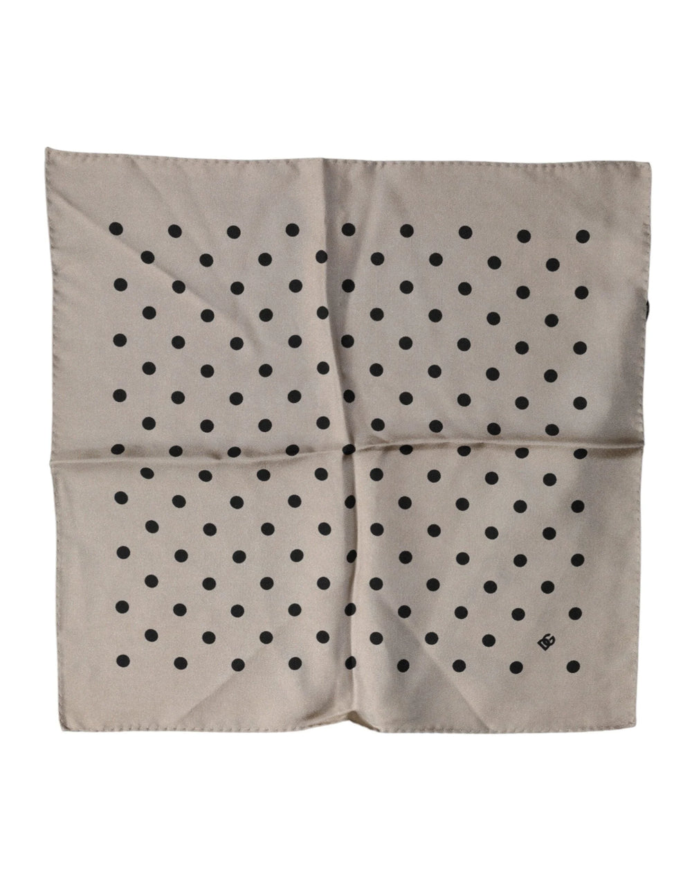 Dolce & Gabbana Brown Polka Dot Square Handkerchief Scarf