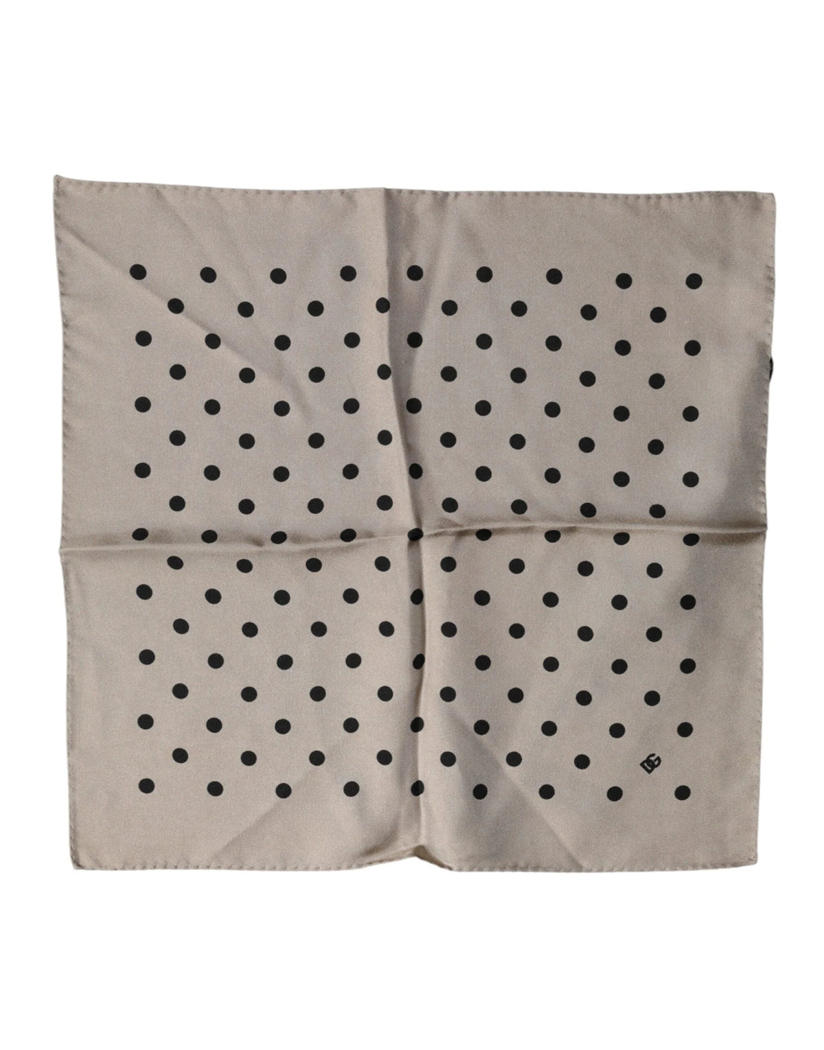 Dolce & Gabbana Brown Polka Dot Square Handkerchief Scarf