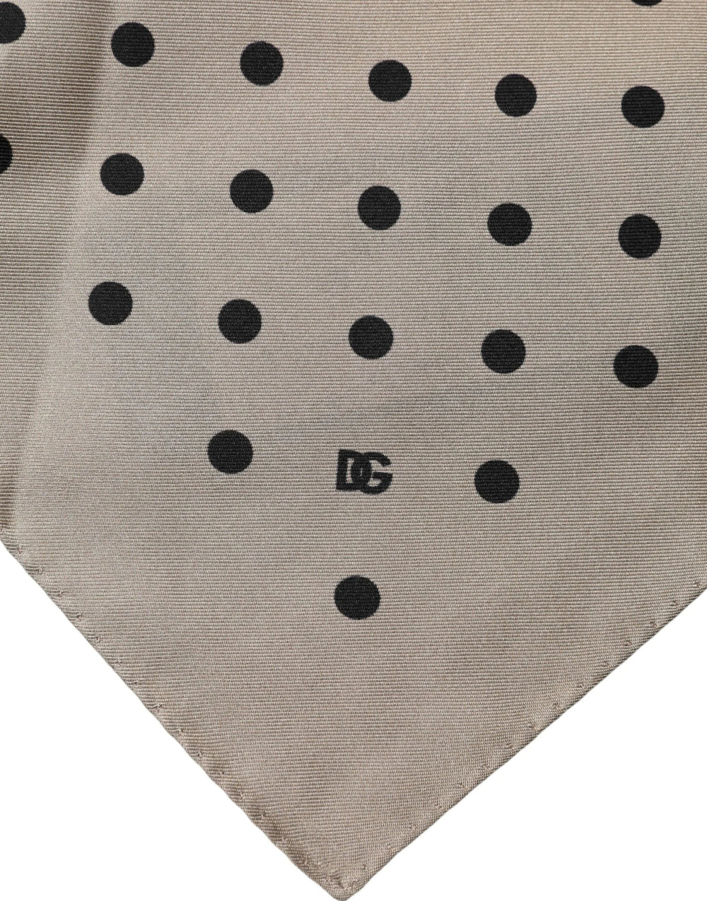 Dolce & Gabbana Brown Polka Dot Square Handkerchief Scarf