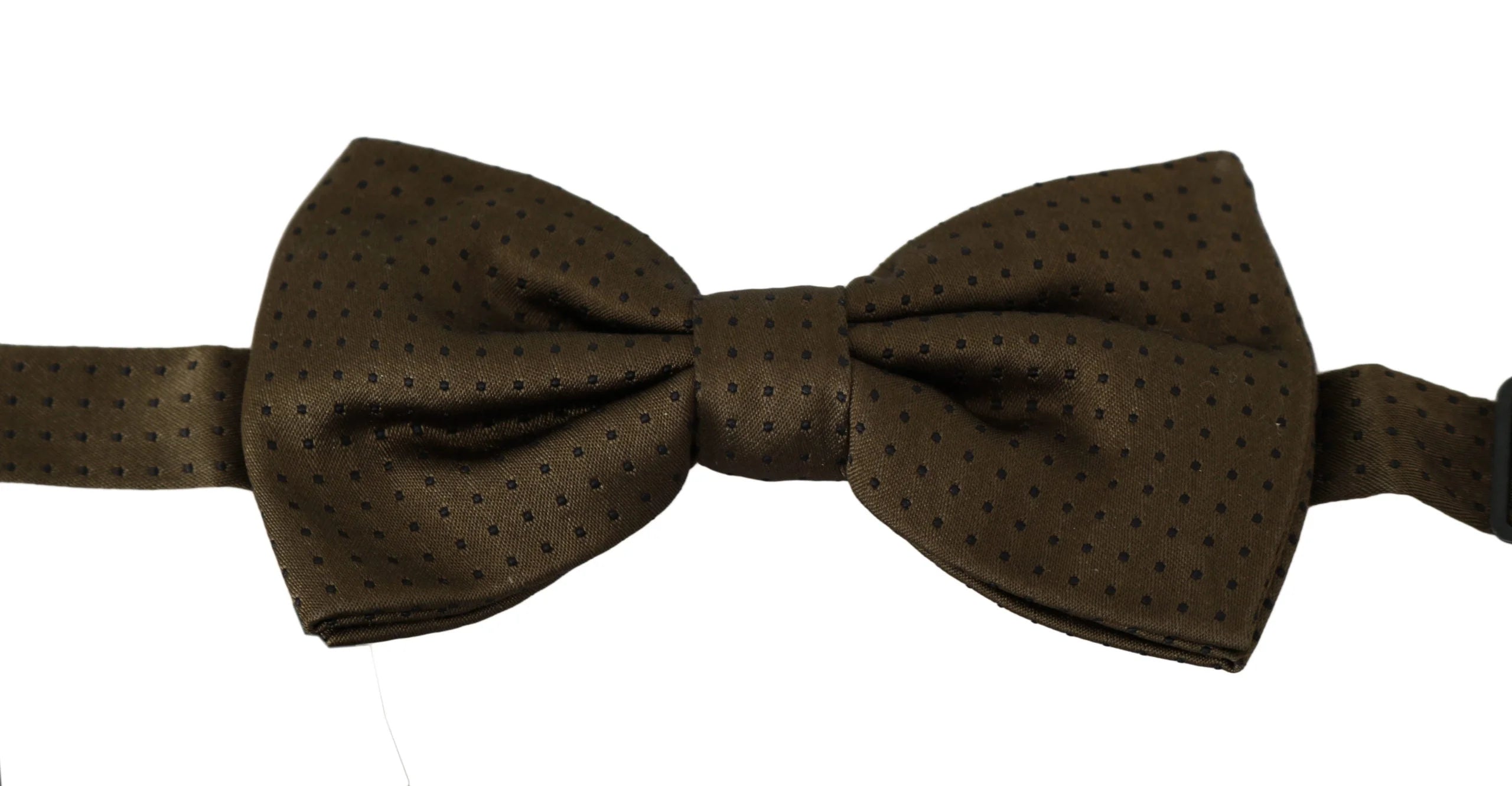 Dolce & Gabbana Brown Polka Dots Silk Adjustable Neck Papillon Men Bow Tie - Neckties