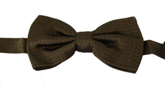 Dolce & Gabbana Brown Polka Dots Silk Adjustable Neck Papillon Men Bow Tie - Neckties