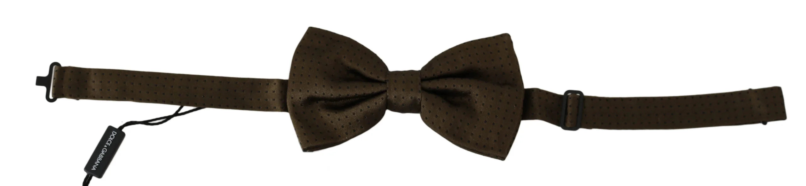 Dolce & Gabbana Brown Polka Dots Silk Adjustable Neck Papillon Men Bow Tie - Neckties