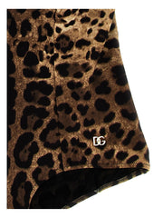 Dolce & Gabbana Brown Polyamide One-Piece Swimsuit
