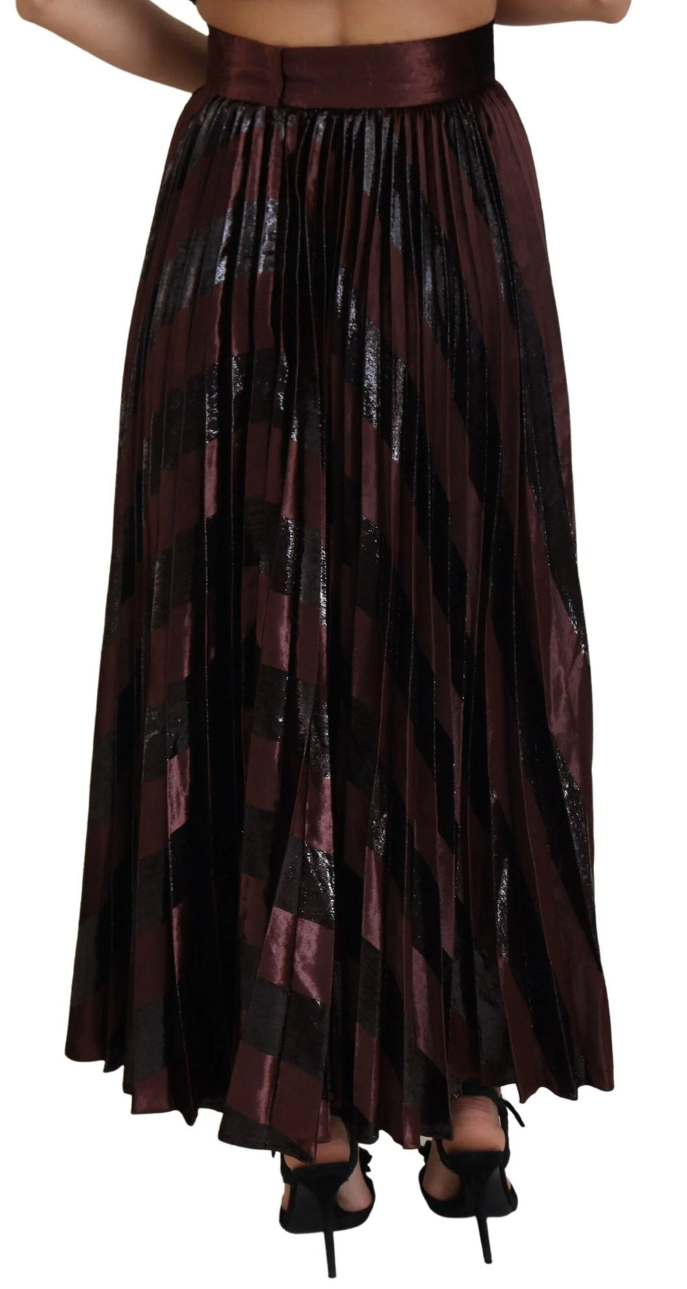 Dolce & Gabbana Brown Polyester High Waist A-line Maxi Skirt - IT40|S - Skirts