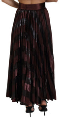 Dolce & Gabbana Brown Polyester High Waist A-line Maxi Skirt - IT40|S - Skirts