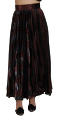 Dolce & Gabbana Brown Polyester High Waist A-line Maxi Skirt - IT40|S - Skirts