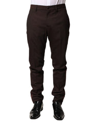Dolce & Gabbana Brown Polyester Men Dress Trousers Pants - IT46 | S