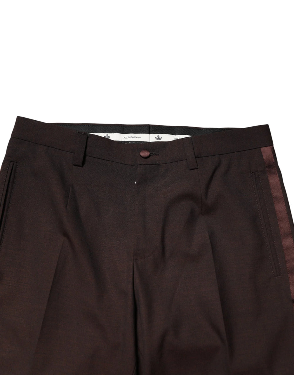 Dolce & Gabbana Brown Polyester Men Dress Trousers Pants - IT46 | S