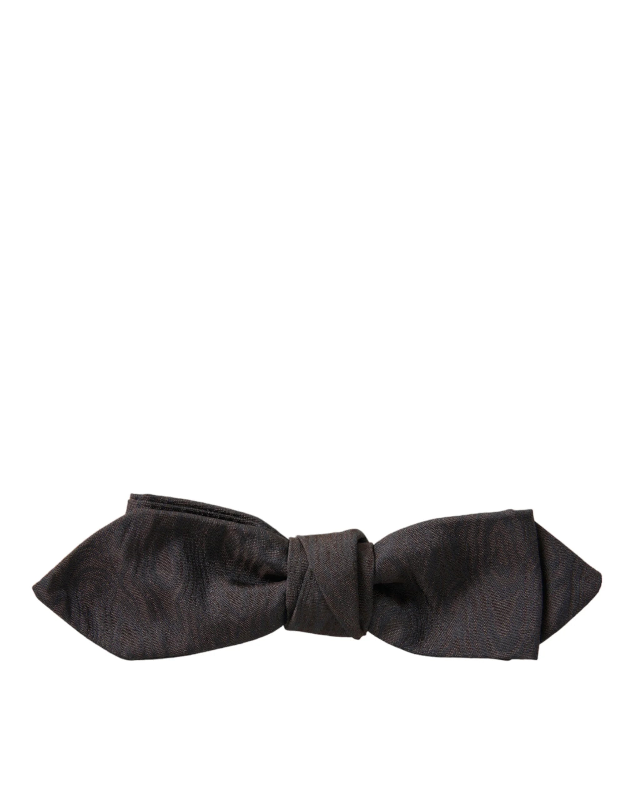 Dolce & Gabbana Brown Polyester Silk Adjustable Neck Men Papillon Bow Tie - Neckties