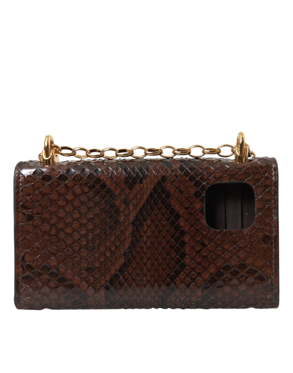 Dolce & Gabbana Brown Python Leather DG Girls Crossbody Phone Bag - Cross Body Bags