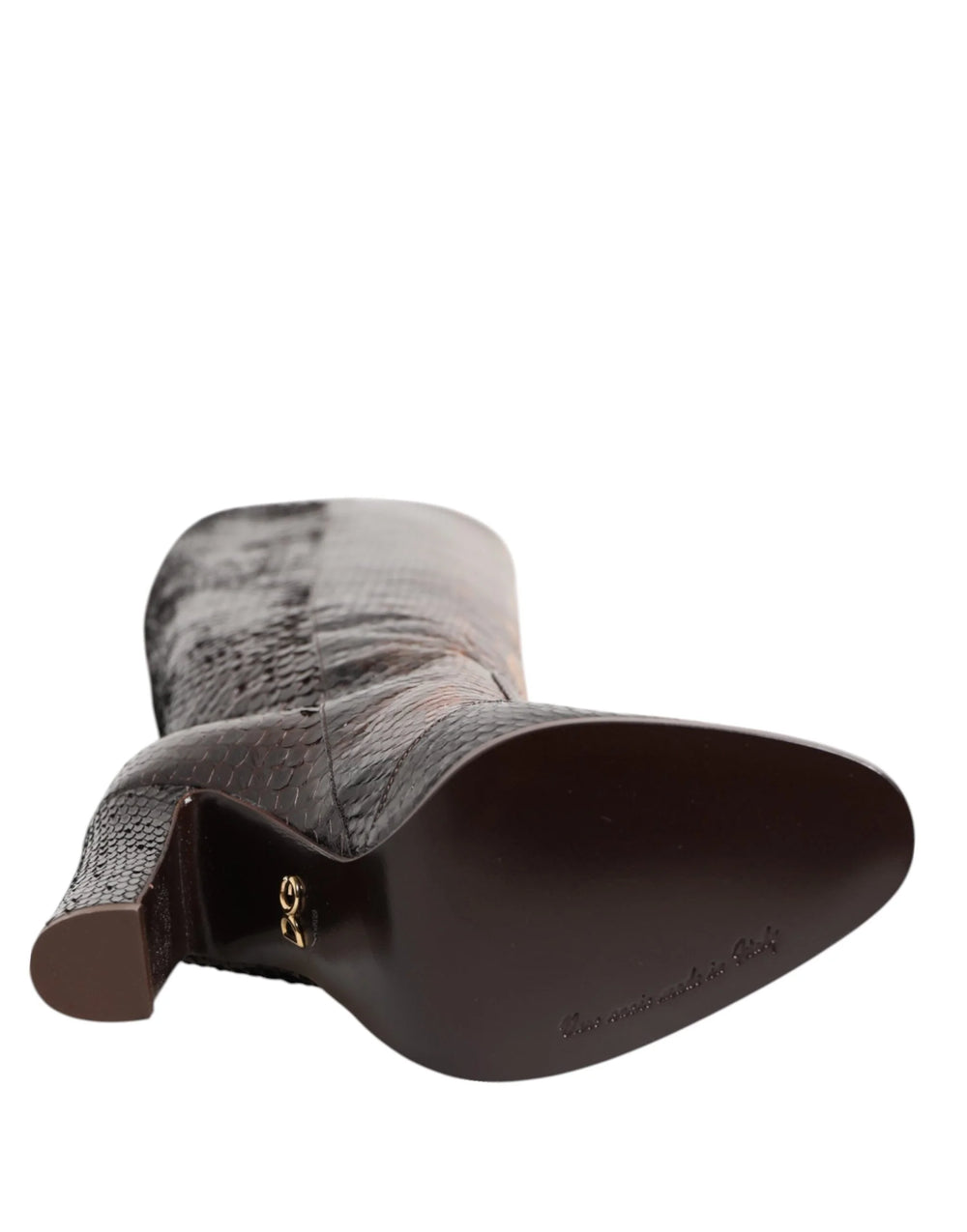Dolce & Gabbana Brown Python Snakeskin Print Riding Boots Shoes - EU36.5/US6 - Boots