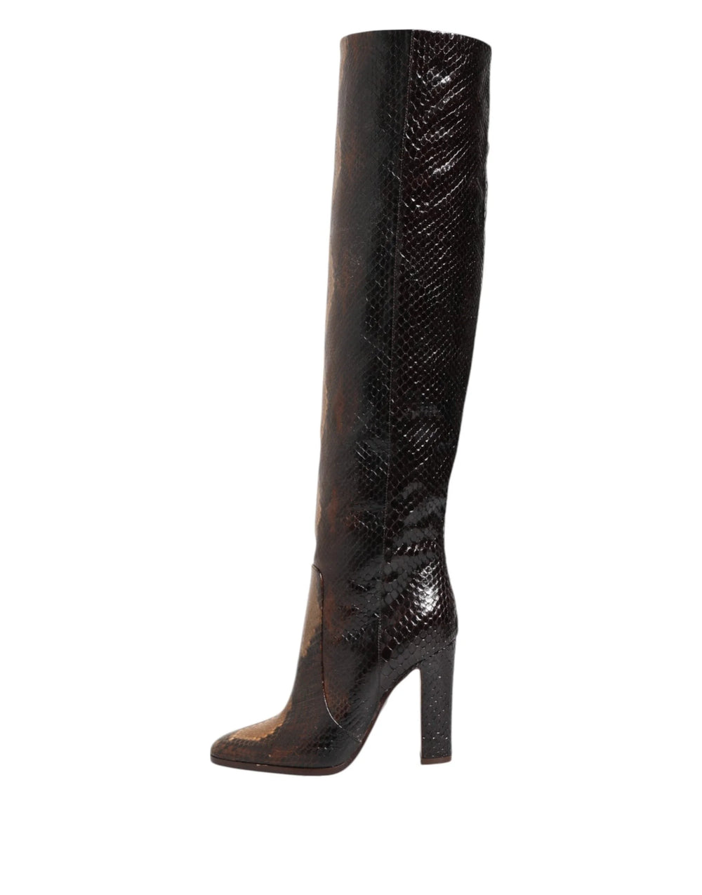 Dolce & Gabbana Brown Python Snakeskin Print Riding Boots Shoes - EU36.5/US6 - Boots