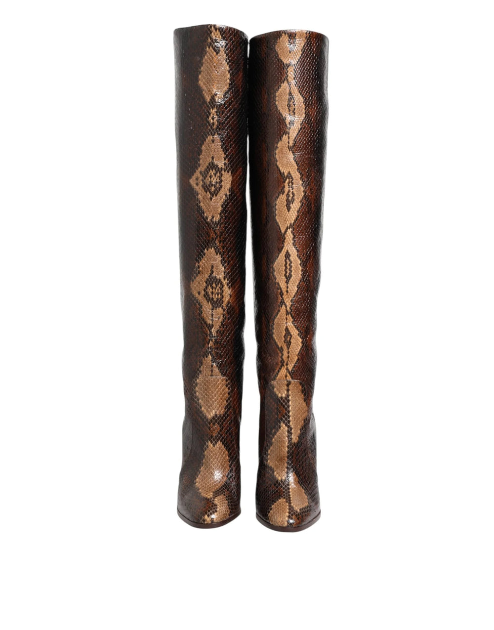 Dolce & Gabbana Brown Python Snakeskin Print Riding Boots Shoes - EU36.5/US6 - Boots