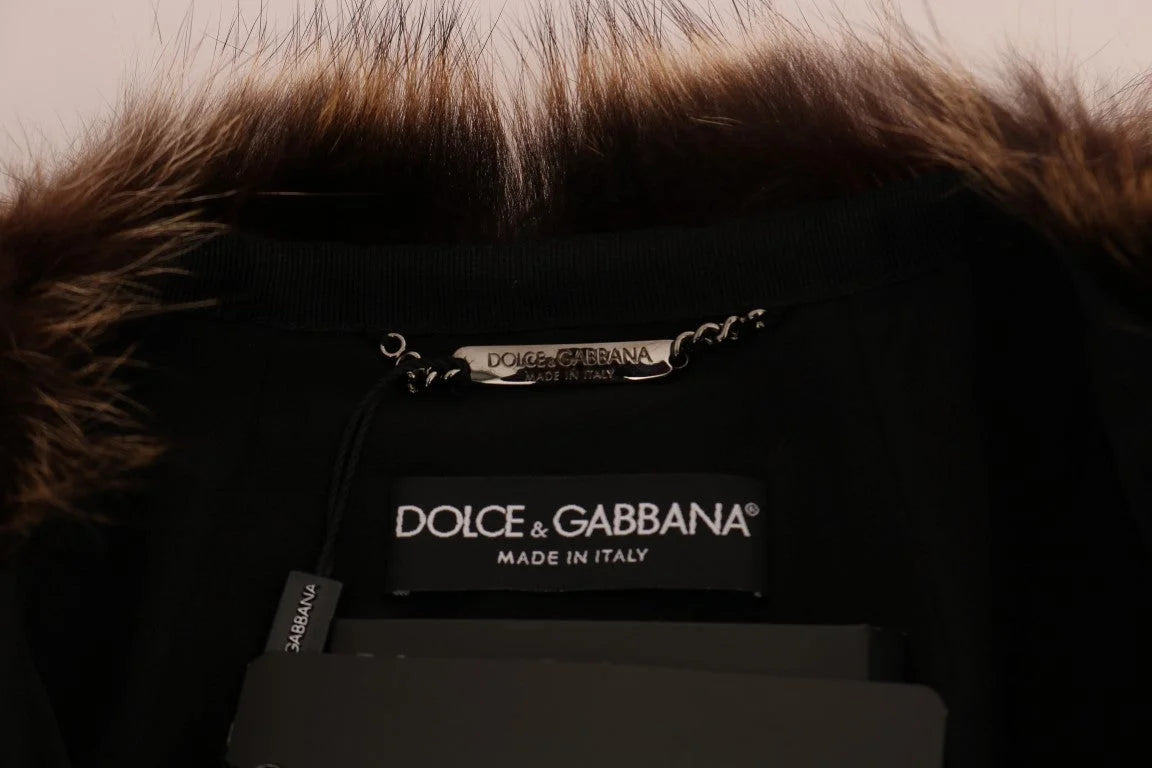 Dolce & Gabbana Brown Raccoon Fur Coat Jacket - IT40|S - Overcoats