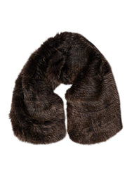 Dolce & Gabbana Brown Raccoon Fur Neck Warmer Winter Scarf - Scarves & Shawls